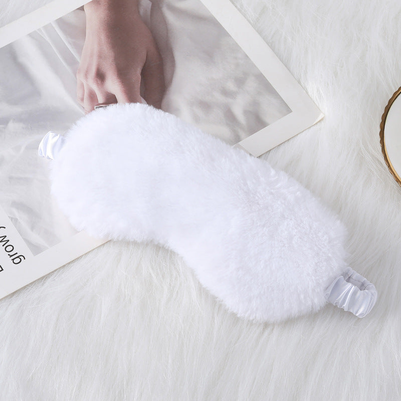 Rabbit Fur Eye Mask Autumn And Winter Comfortable Skin-friendly Artificial Silk Eye Shield Blackout Sleep