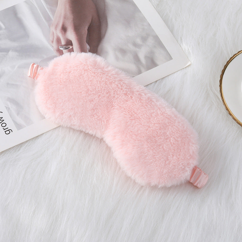 Rabbit Fur Eye Mask Autumn And Winter Comfortable Skin-friendly Artificial Silk Eye Shield Blackout Sleep