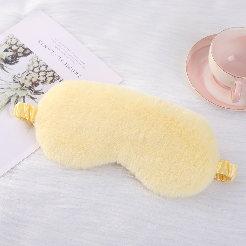 Rabbit Fur Eye Mask Autumn And Winter Comfortable Skin-friendly Artificial Silk Eye Shield Blackout Sleep